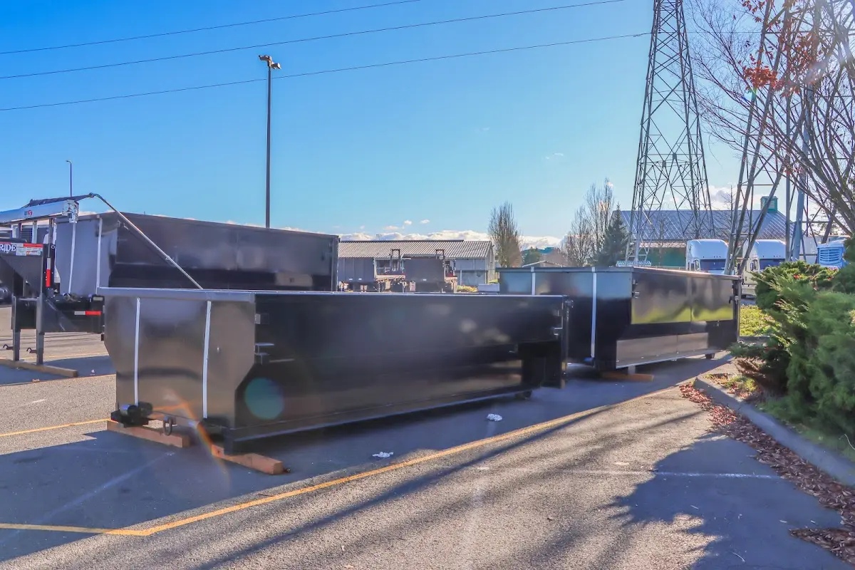 Roll-off dumpster ready for waste disposal at job site for Roll Off Dumpster Rental in Hidalgo